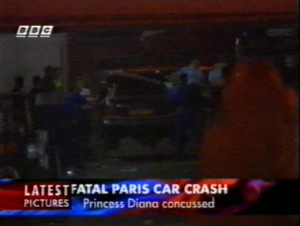 BBC caption: "Princess Diana concussed".